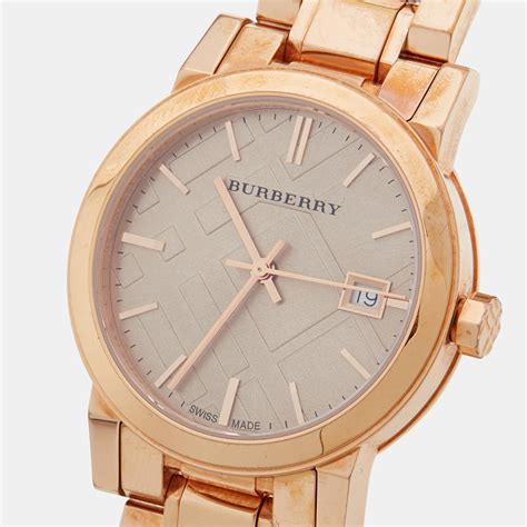 burberry bu9135 price|BURBERRY Unisex Rose Gold Classic Checked Analog Quartz 34mm Watch BU9135.